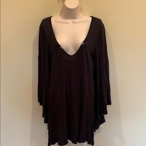 Black knit t shirt dress